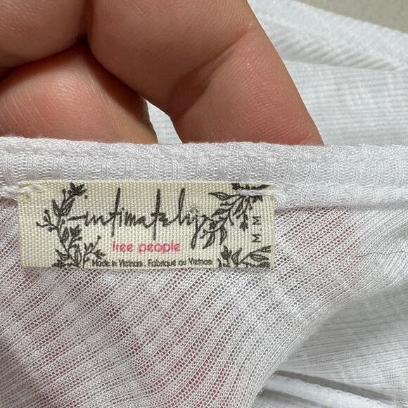 Free People Intimately Womens Size Medium Dani Tank Top White V Neck Sleeveless - Picture 6 of 8